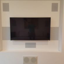 Home theatre TV wall mounting