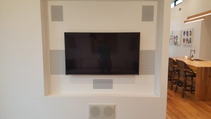 Home theatre TV wall mounting